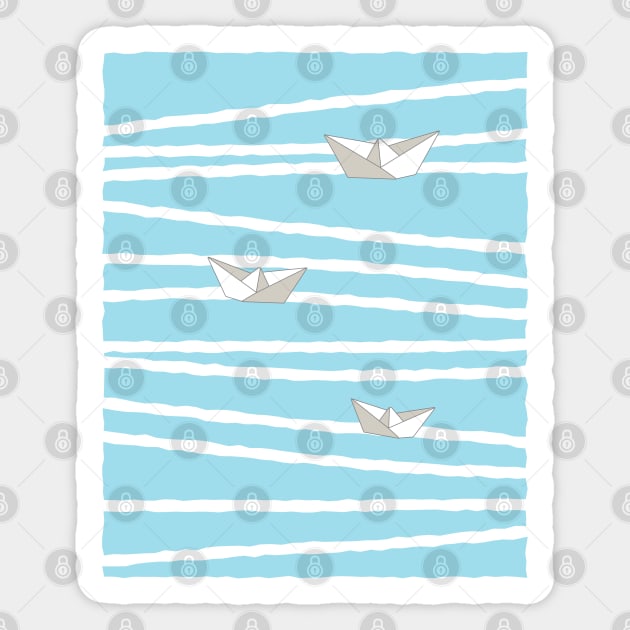 paper boats on the sea Sticker by Bianka